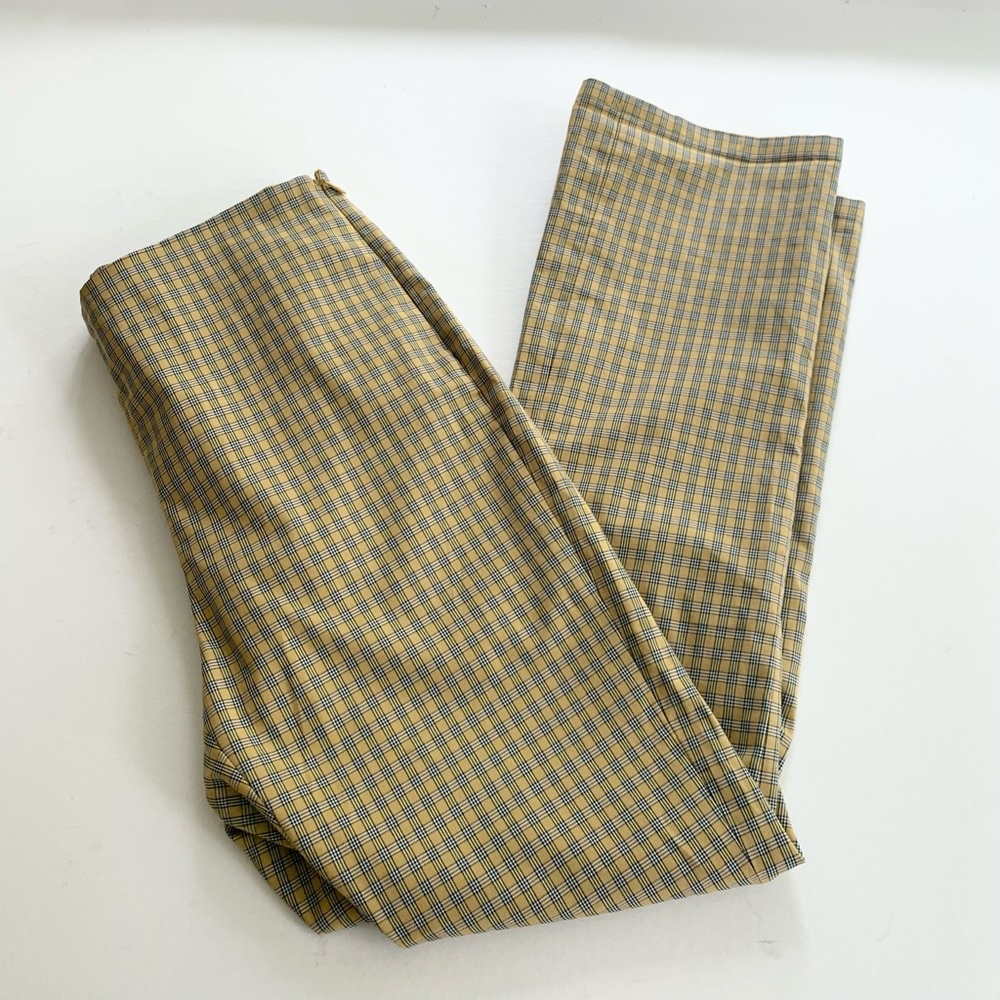Sunday Best Tan Plaid High-Rise Pants - Picture 4 of 6